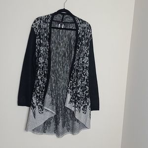 Style & Co. Black and gray open front sweater